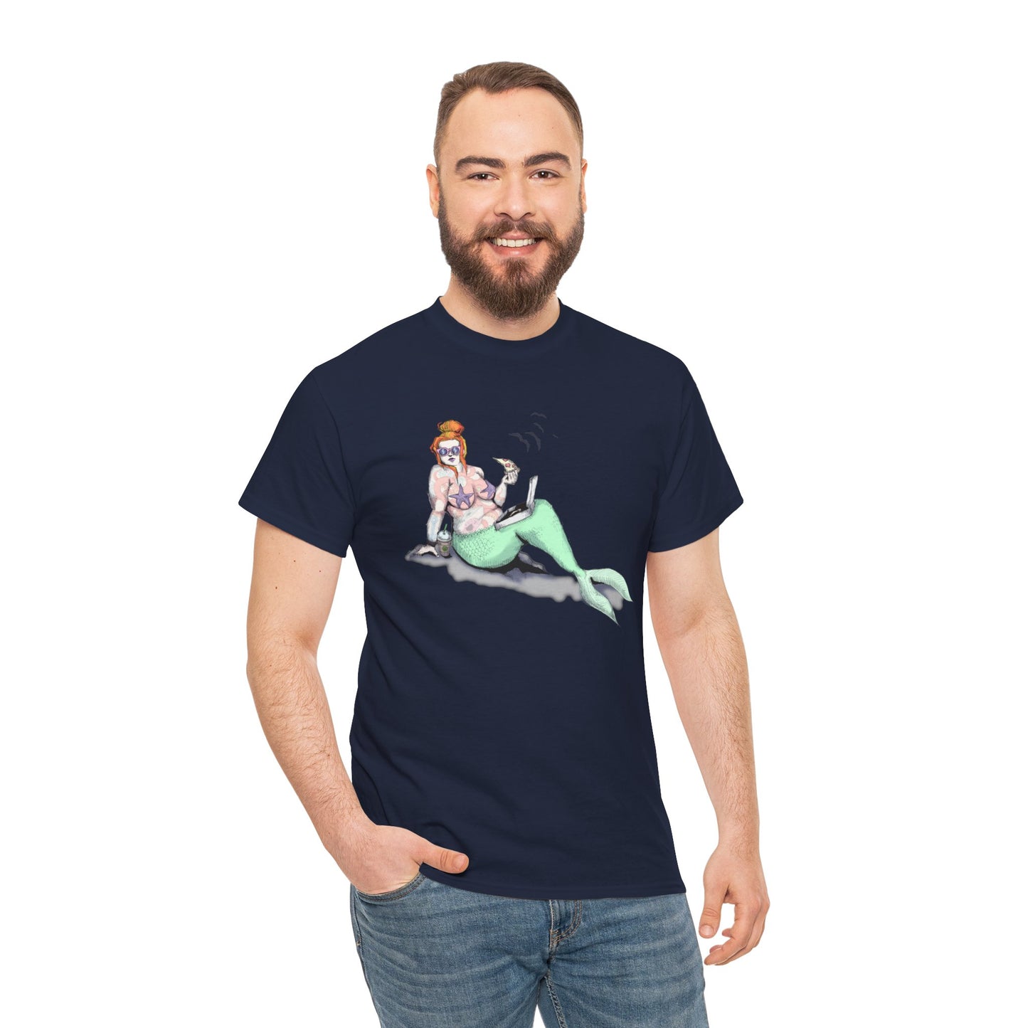 Pizza Mermaid Unisex Heavy Cotton Tee