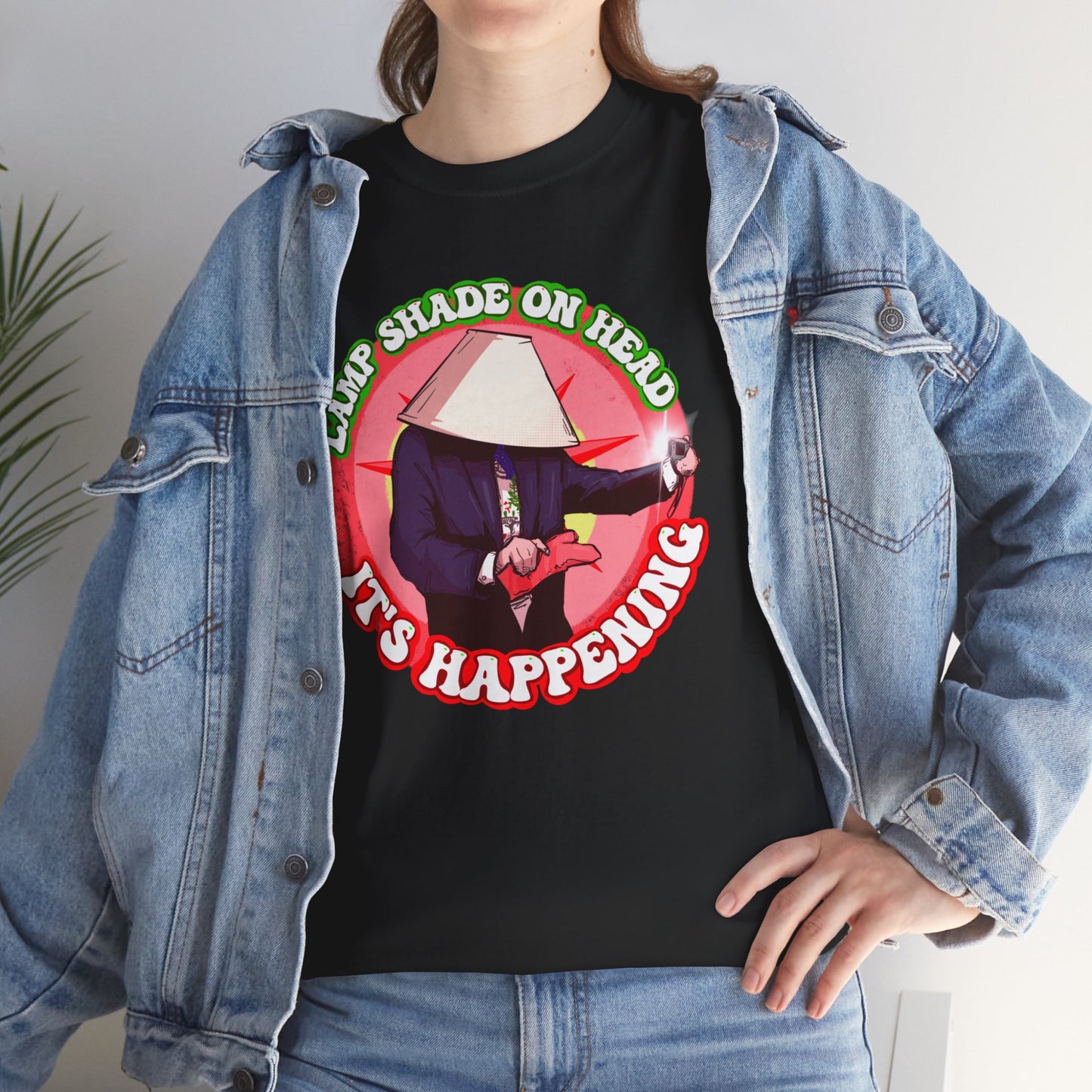 Lampshade On Head Unisex Heavy Cotton Tee