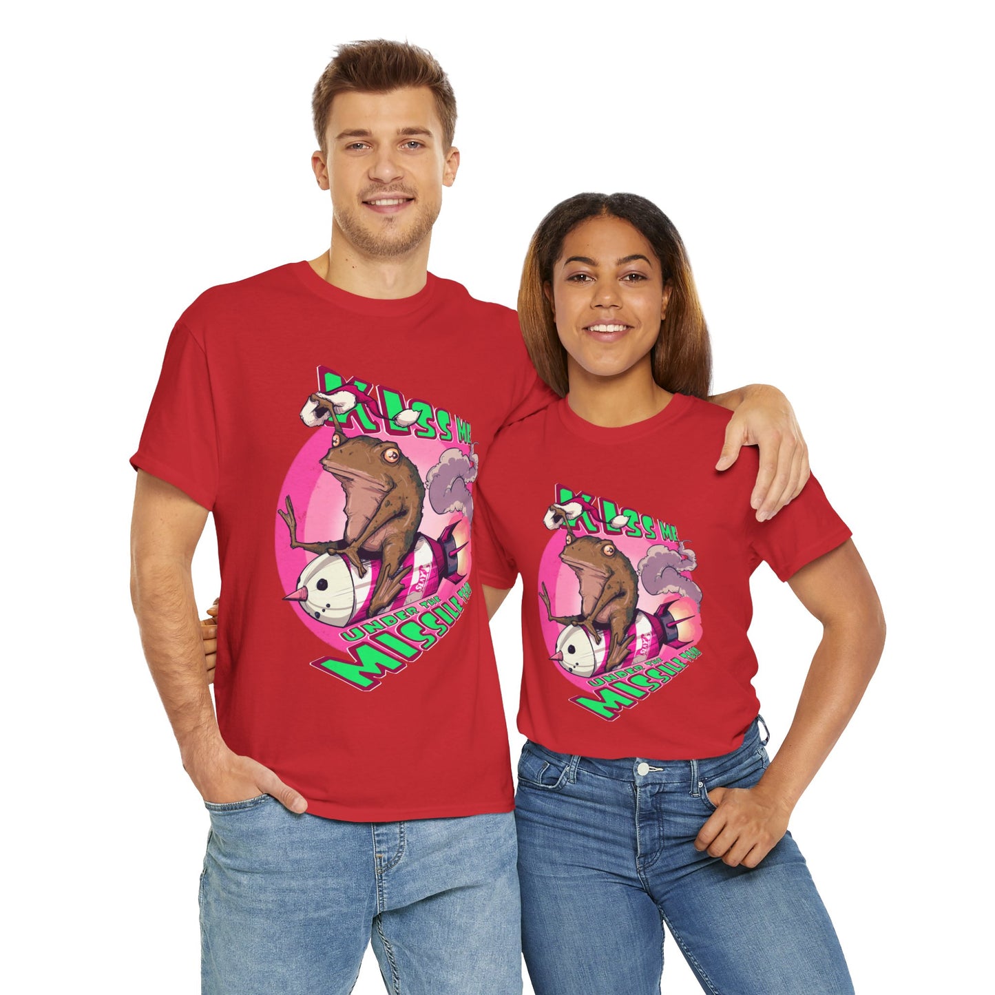 Kiss Me Under The Missile Toad Unisex Heavy Cotton Tee