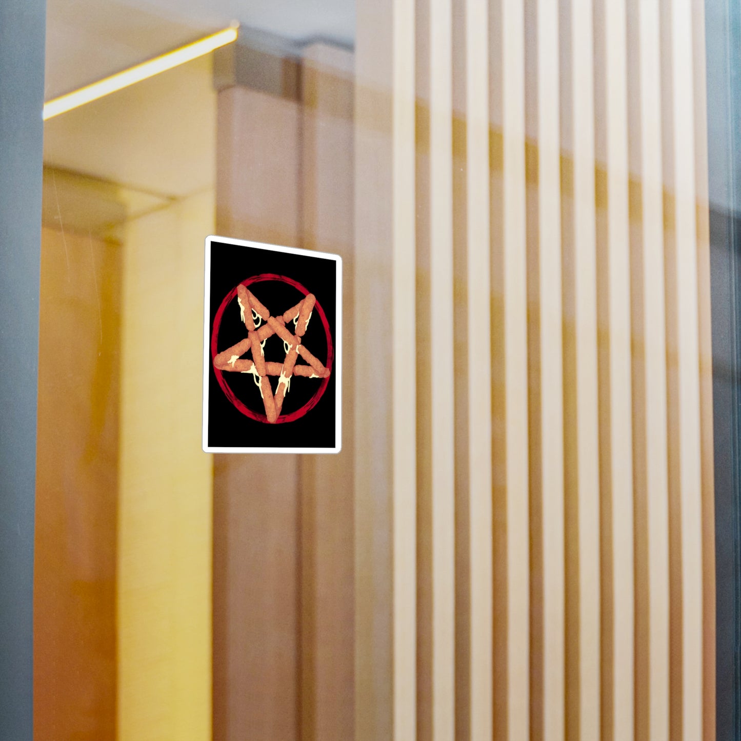 Mozzarella Stick Pentagram Kiss-Cut Vinyl Decal