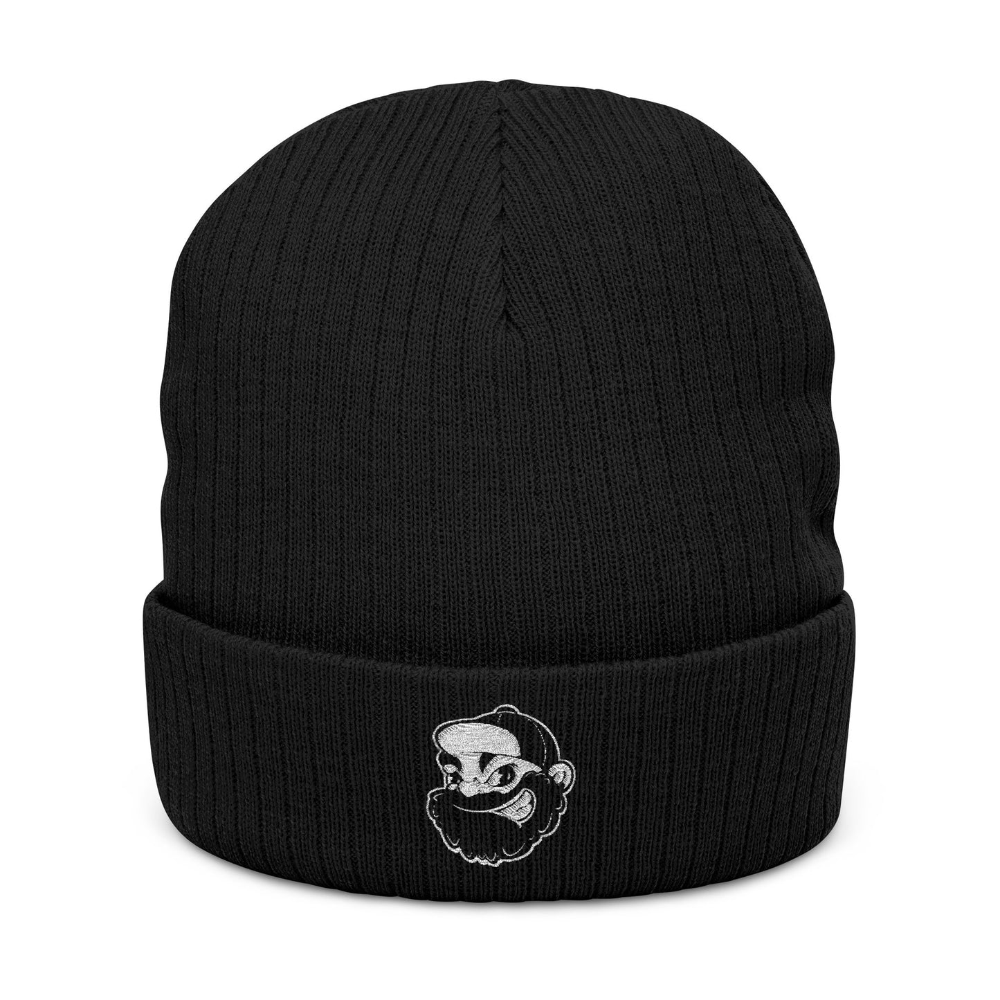 LVB Face Logo Ribbed Knit Beanie Embroidered