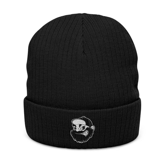 LVB Face Logo Ribbed Knit Beanie Embroidered