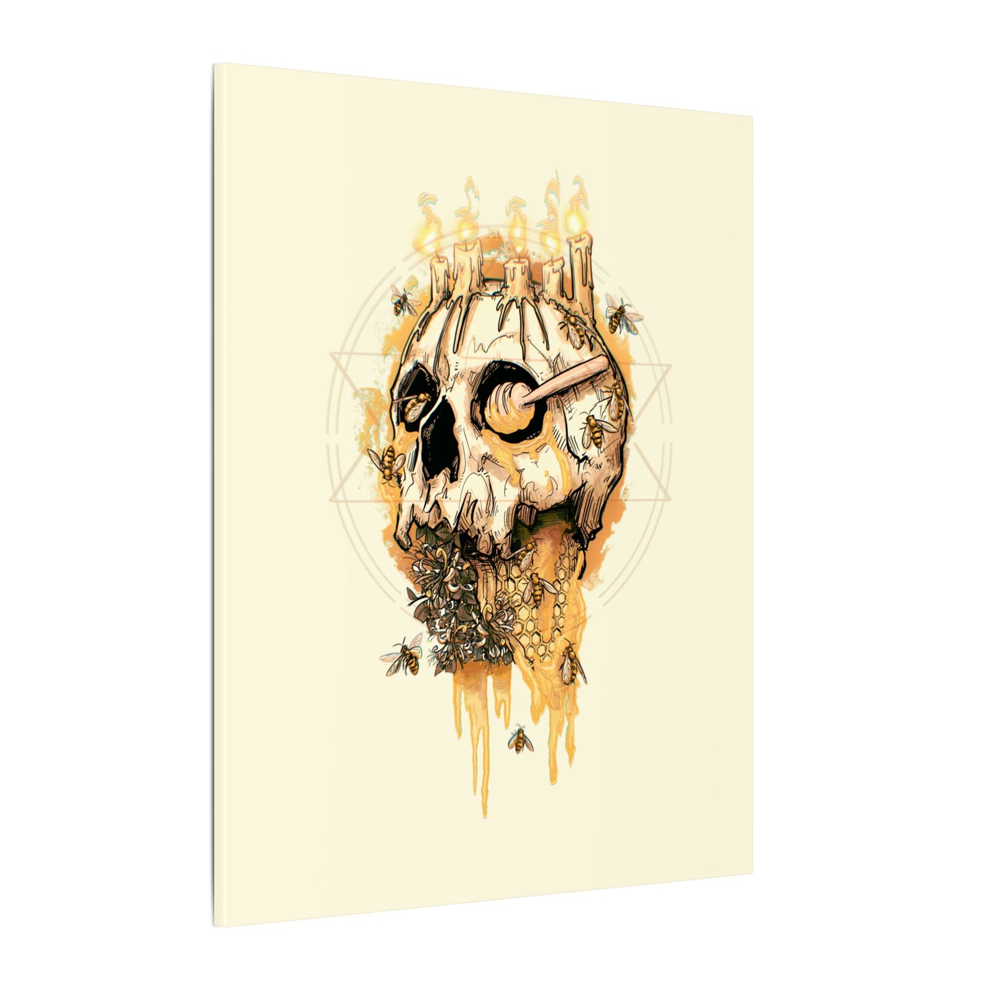 Elemental Skull Honeycore Matte Canvas Stretched