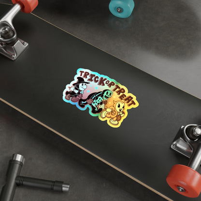 Rubber Hose Trick Or Treat Holographic Die-cut Stickers