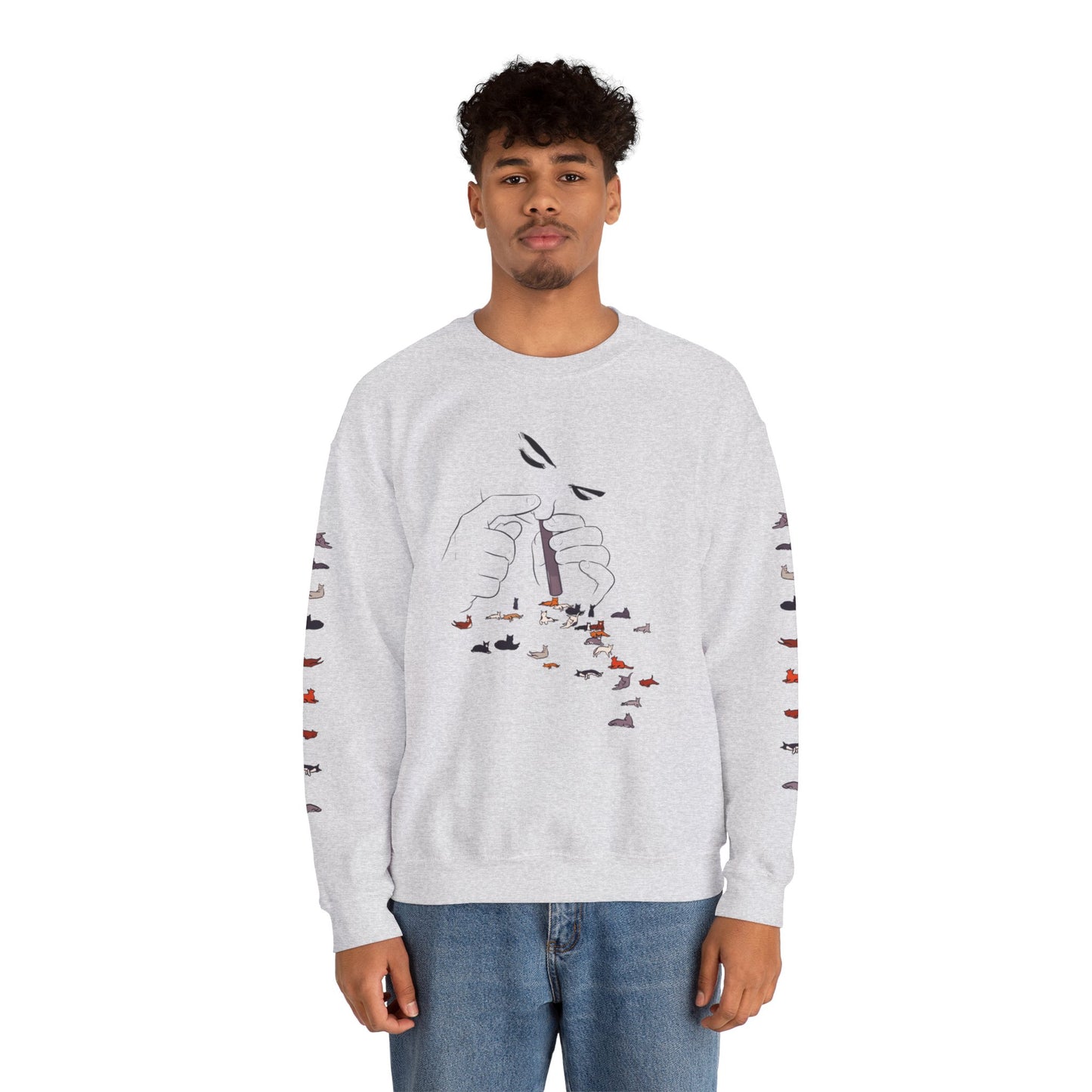 Serotonin Front + Back +Sleeve Print Unisex Heavy Blend Crewneck Sweatshirt