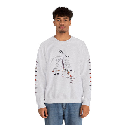 Serotonin Front + Back +Sleeve Print Unisex Heavy Blend Crewneck Sweatshirt