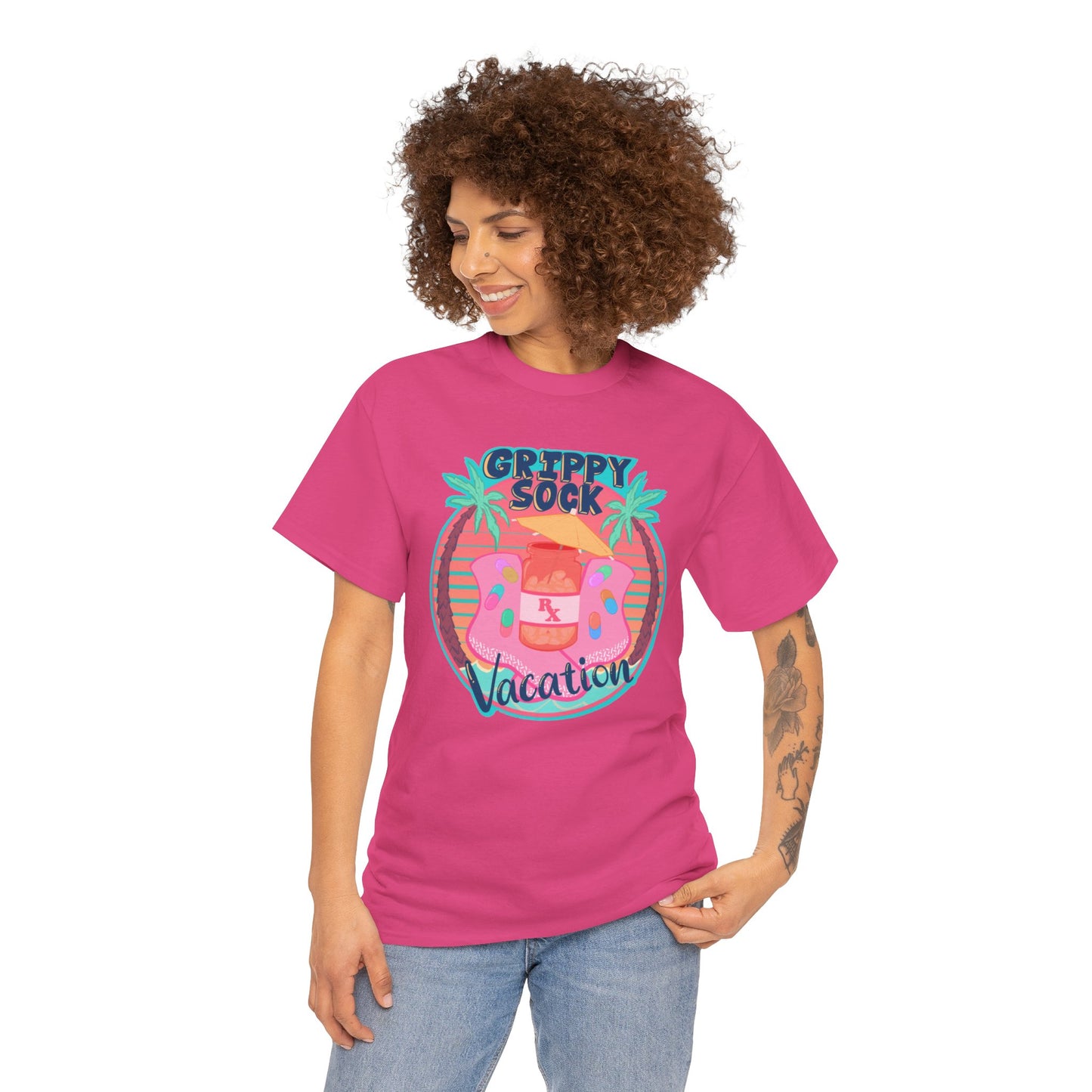 Grippy Sock Vacation Unisex Heavy Cotton Tee