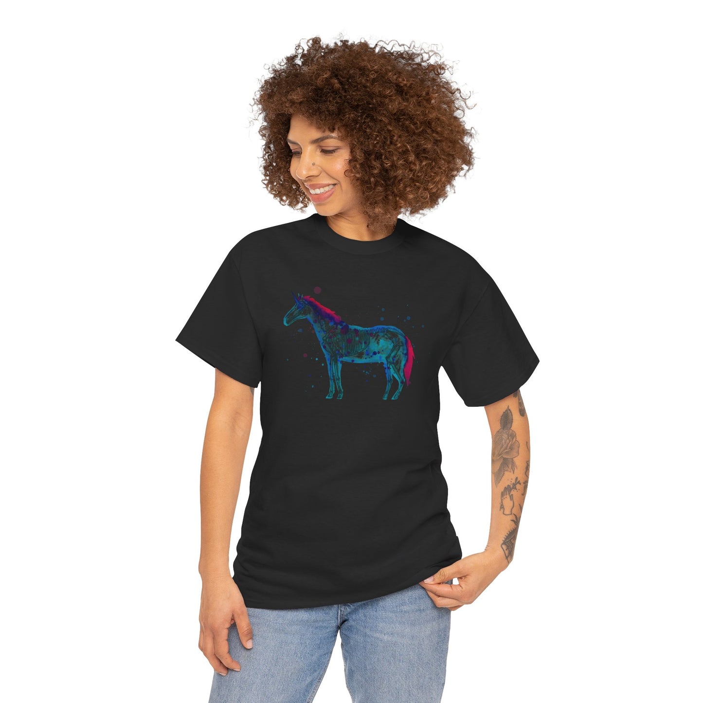 Unicorn Skeleton Unisex Heavy Cotton Tee