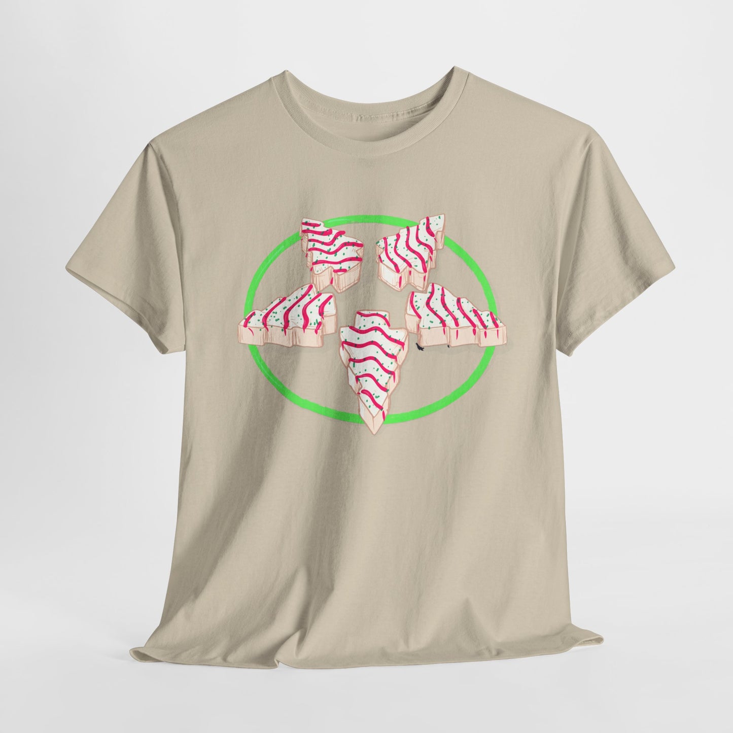 Christmas Tree Pentagram Cake Unisex Heavy Cotton Tee