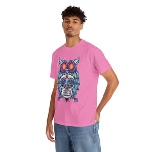 Sugar Skull Owl Unisex Heavy Cotton Tee