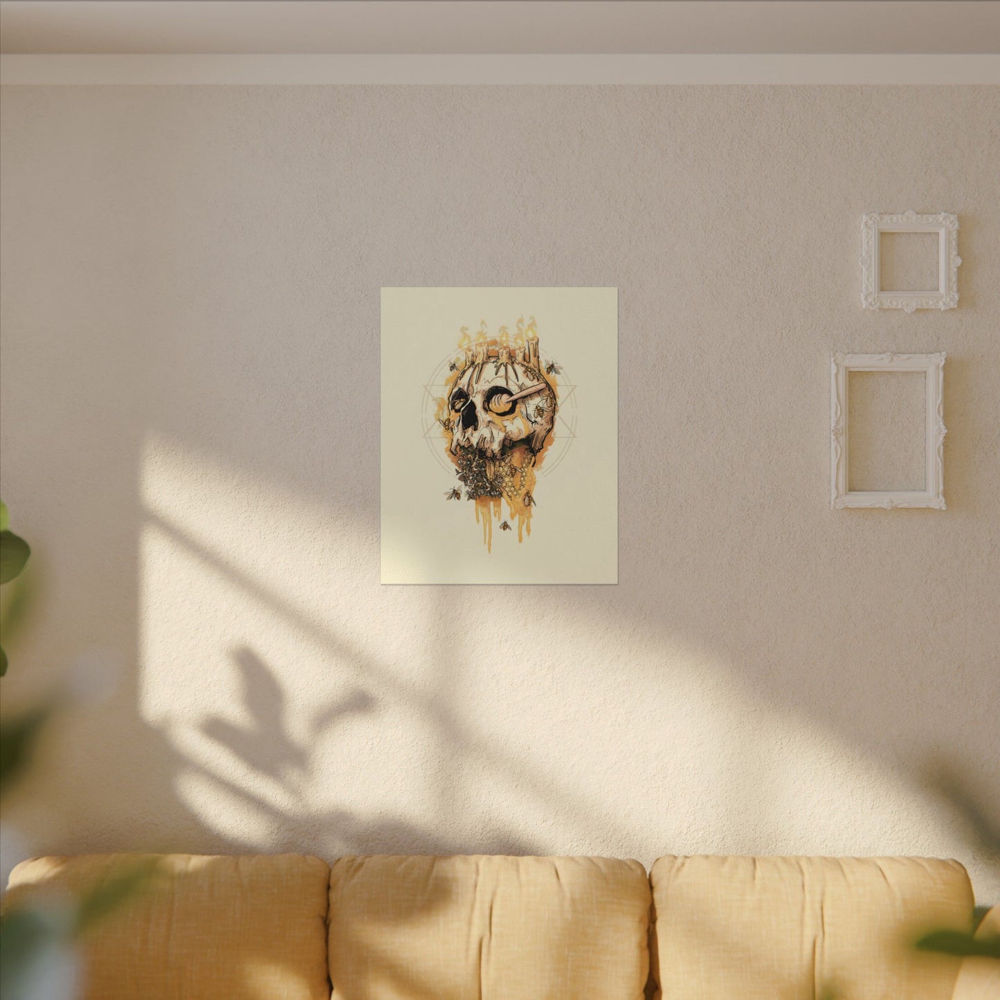 Elemental Skull Honeycore Matte Canvas Stretched