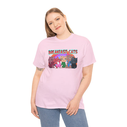 Breakfast Cats Unisex Heavy Cotton Tee