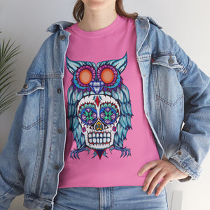 Sugar Skull Owl Unisex Heavy Cotton Tee