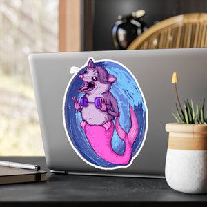 Mermaid Opossum Kiss-Cut Vinyl Decal