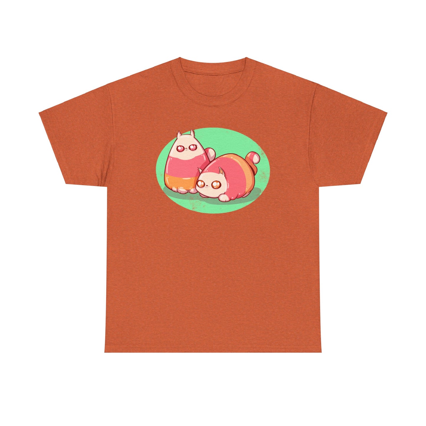 Candy Corn Cats Unisex Heavy Cotton Tee