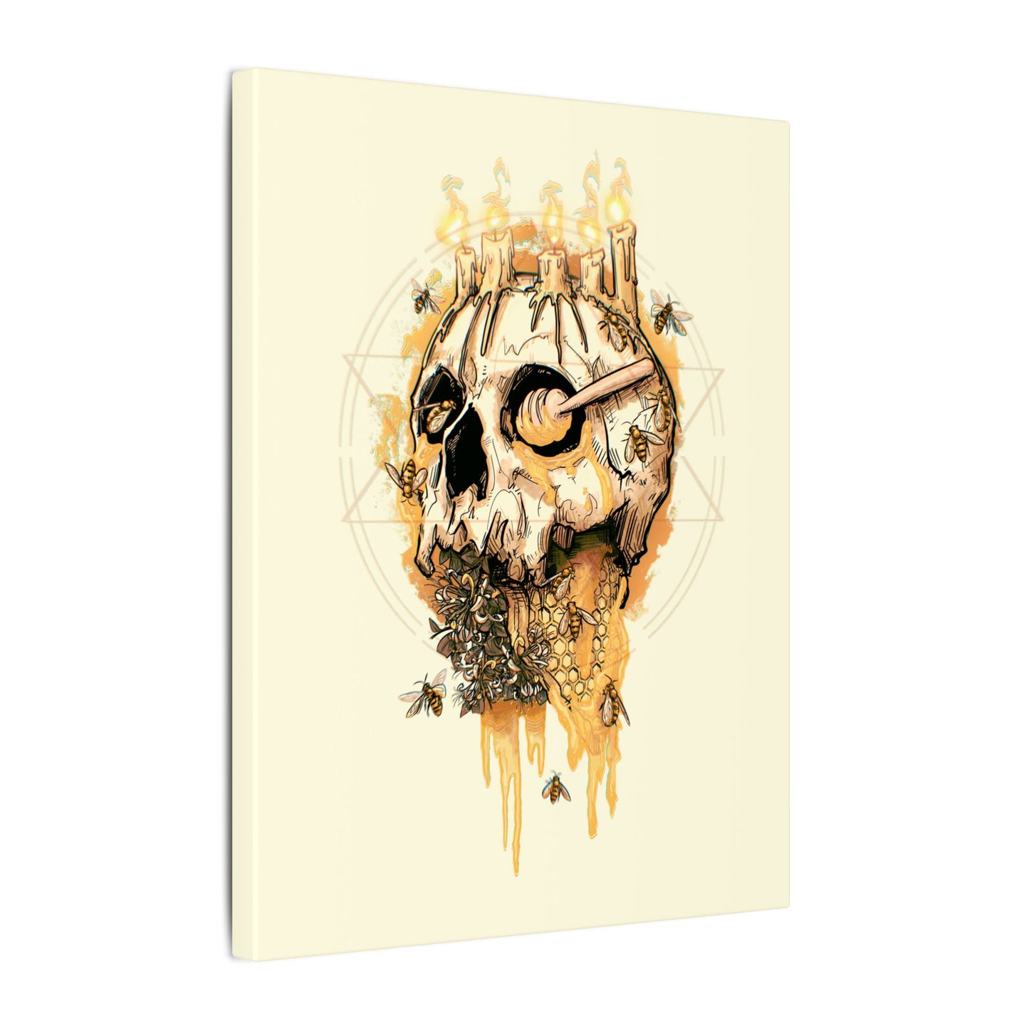 Elemental Skull Honeycore Matte Canvas Stretched