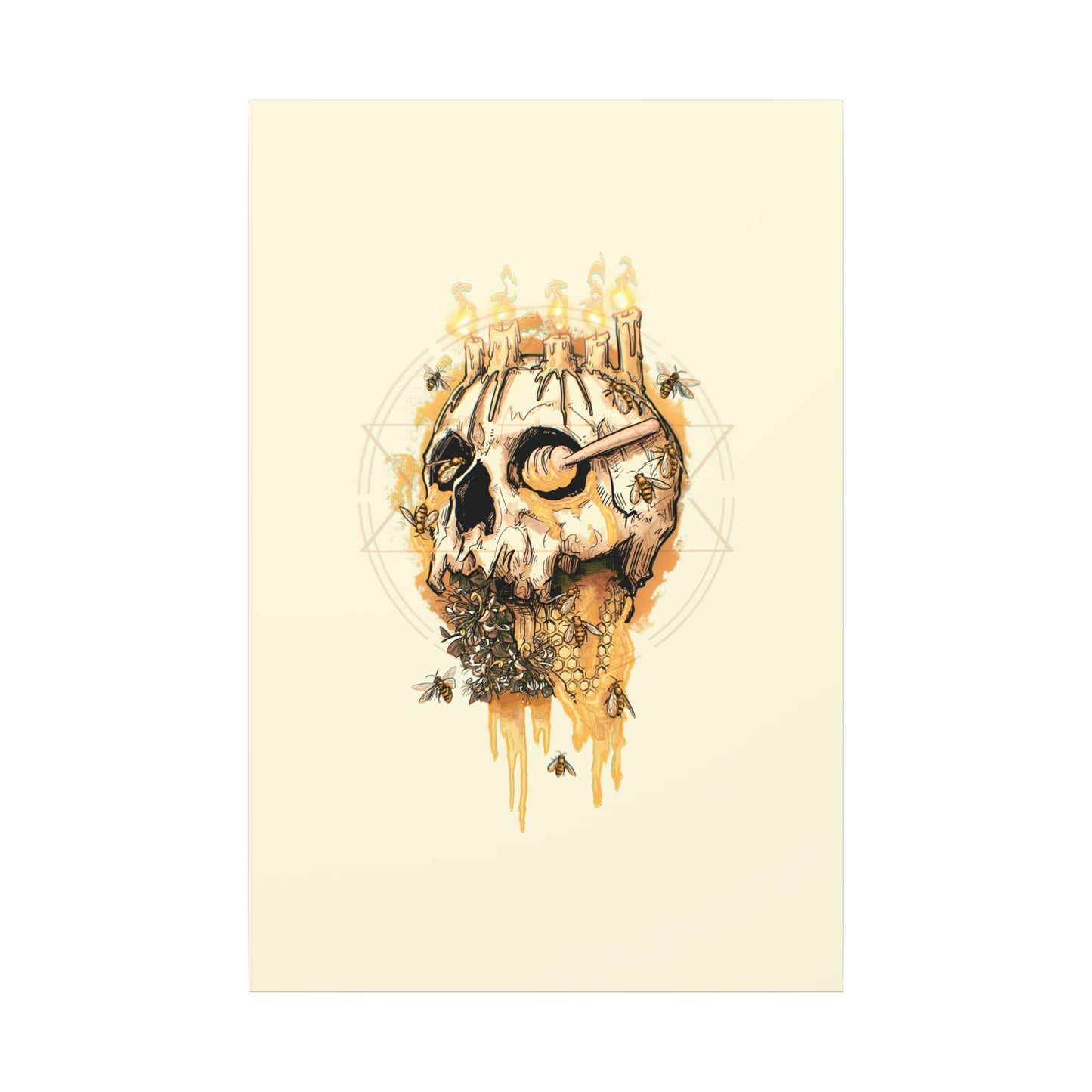 Elemental Skull Honeycore Matte Canvas Stretched