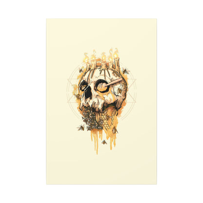 Elemental Skull Honeycore Matte Canvas Stretched