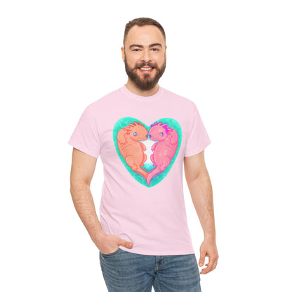 Axolotls In Love Unisex Heavy Cotton Tee