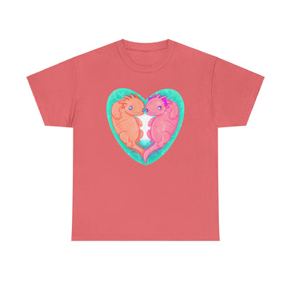 Axolotls In Love Unisex Heavy Cotton Tee