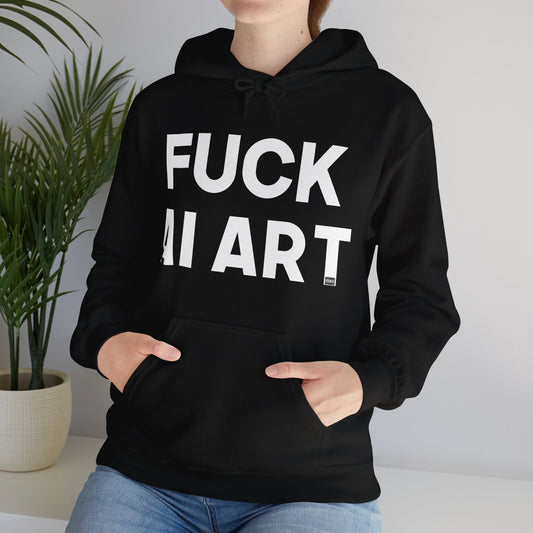 Fuck AI Art Unisex Heavy Blend Hooded Sweatshirt