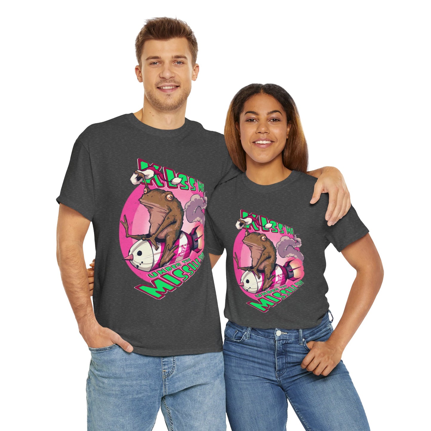 Kiss Me Under The Missile Toad Unisex Heavy Cotton Tee