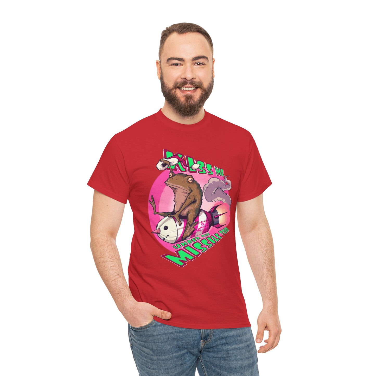 Kiss Me Under The Missile Toad Unisex Heavy Cotton Tee