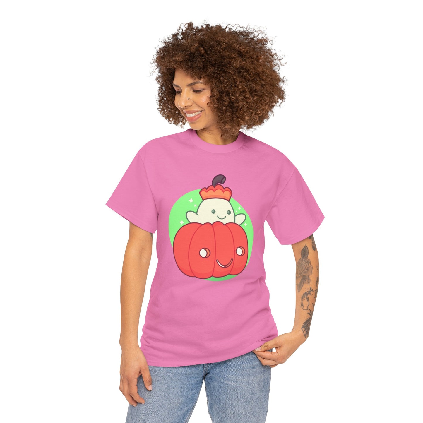 Pumpkin Ghost Unisex Heavy Cotton Tee