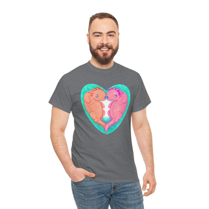 Axolotls In Love Unisex Heavy Cotton Tee