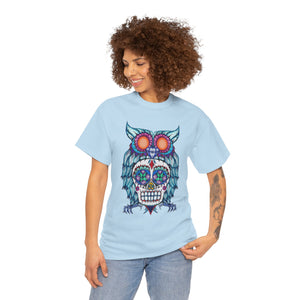 Sugar Skull Owl Unisex Heavy Cotton Tee