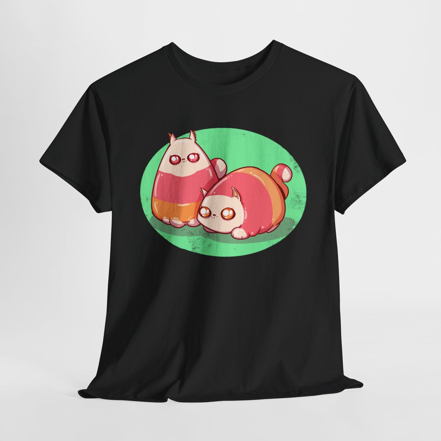 Candy Corn Cats Unisex Heavy Cotton Tee