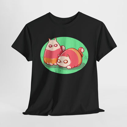 Candy Corn Cats Unisex Heavy Cotton Tee