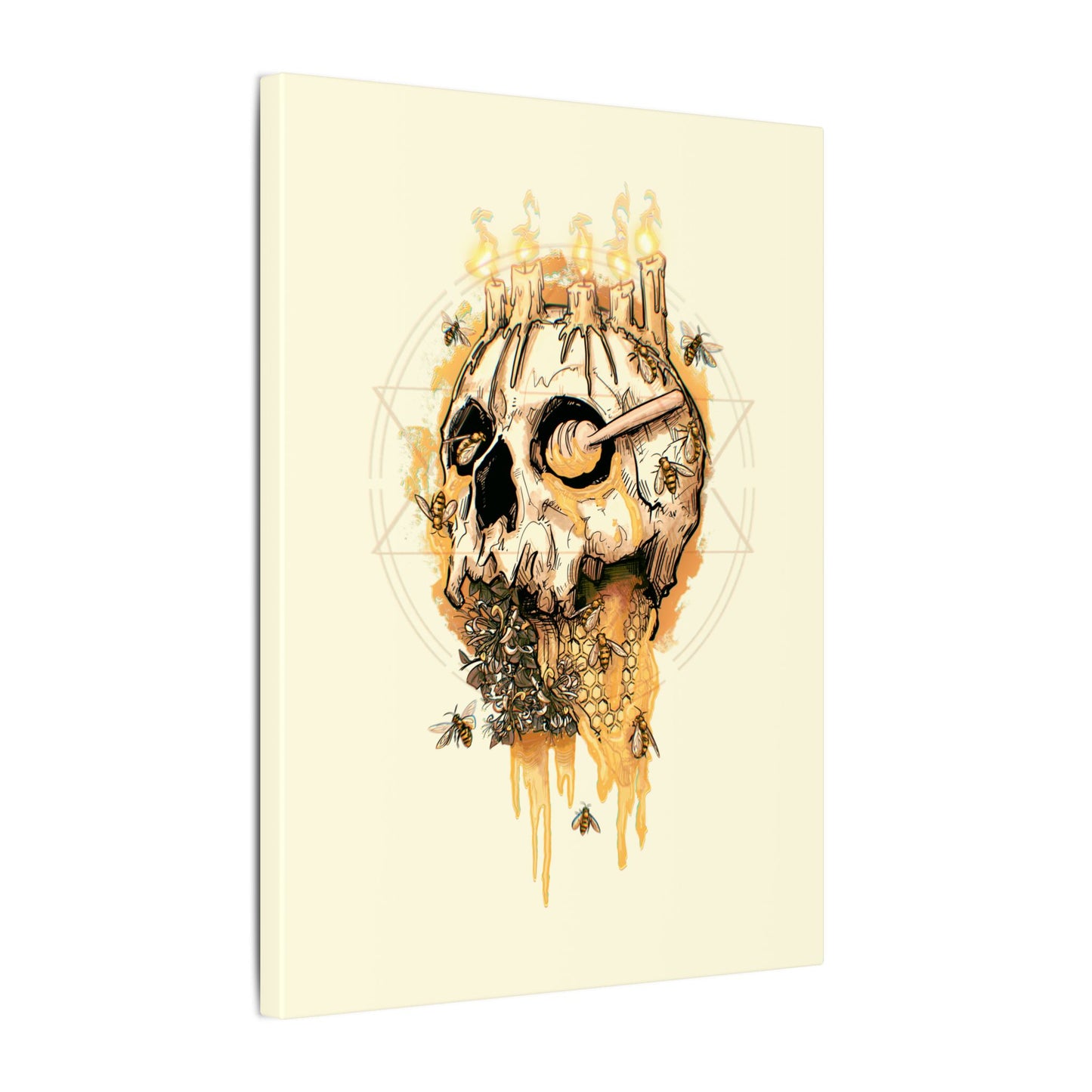 Elemental Skull Honeycore Matte Canvas Stretched