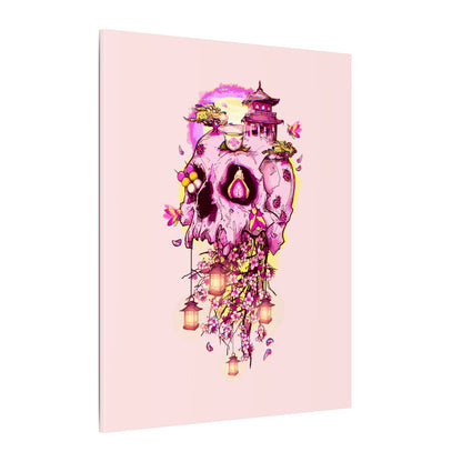 Elemental Skull Cherry Blossom Matte Canvas Stretched