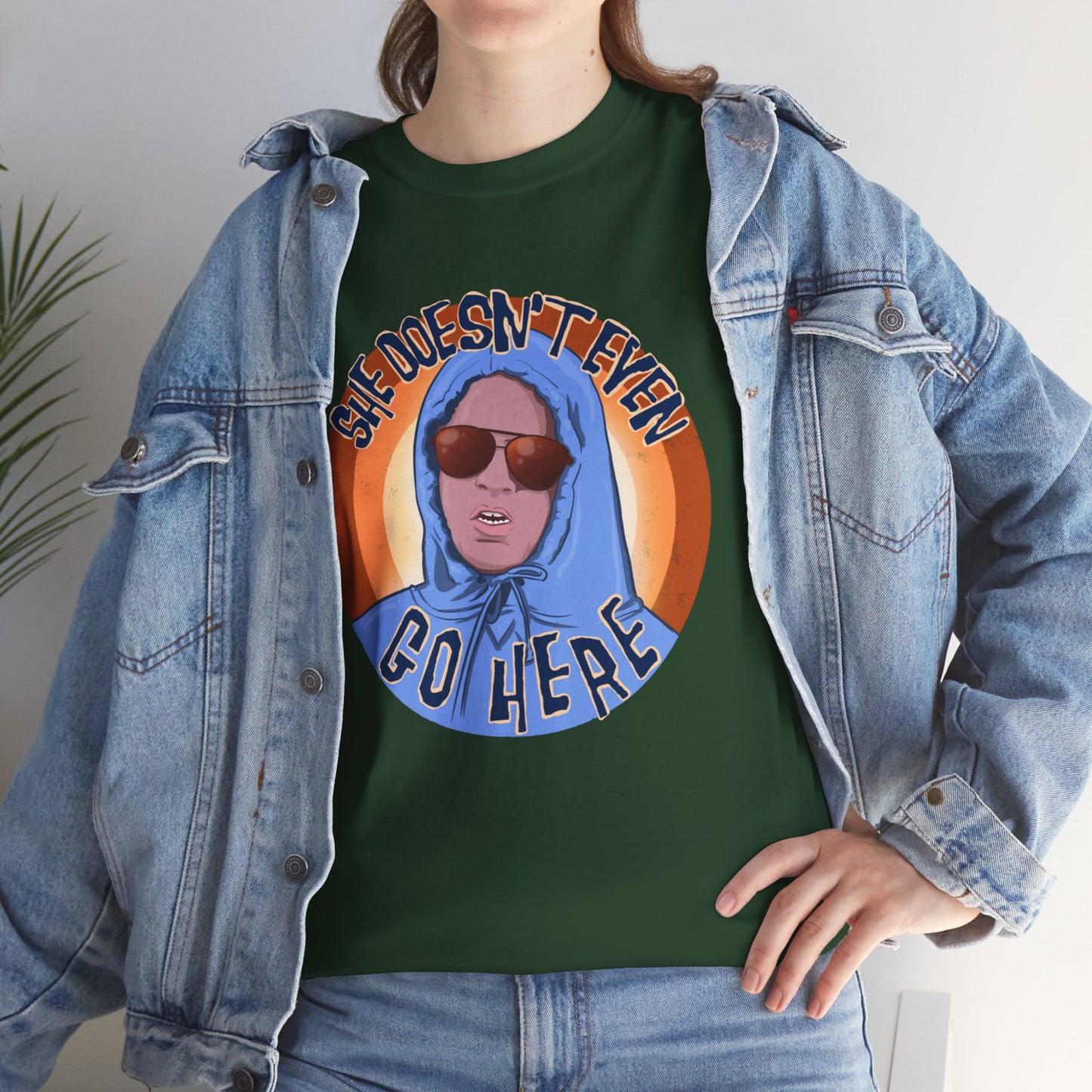 She Doesn't Even Go Here Unisex Heavy Cotton Patreon Tee