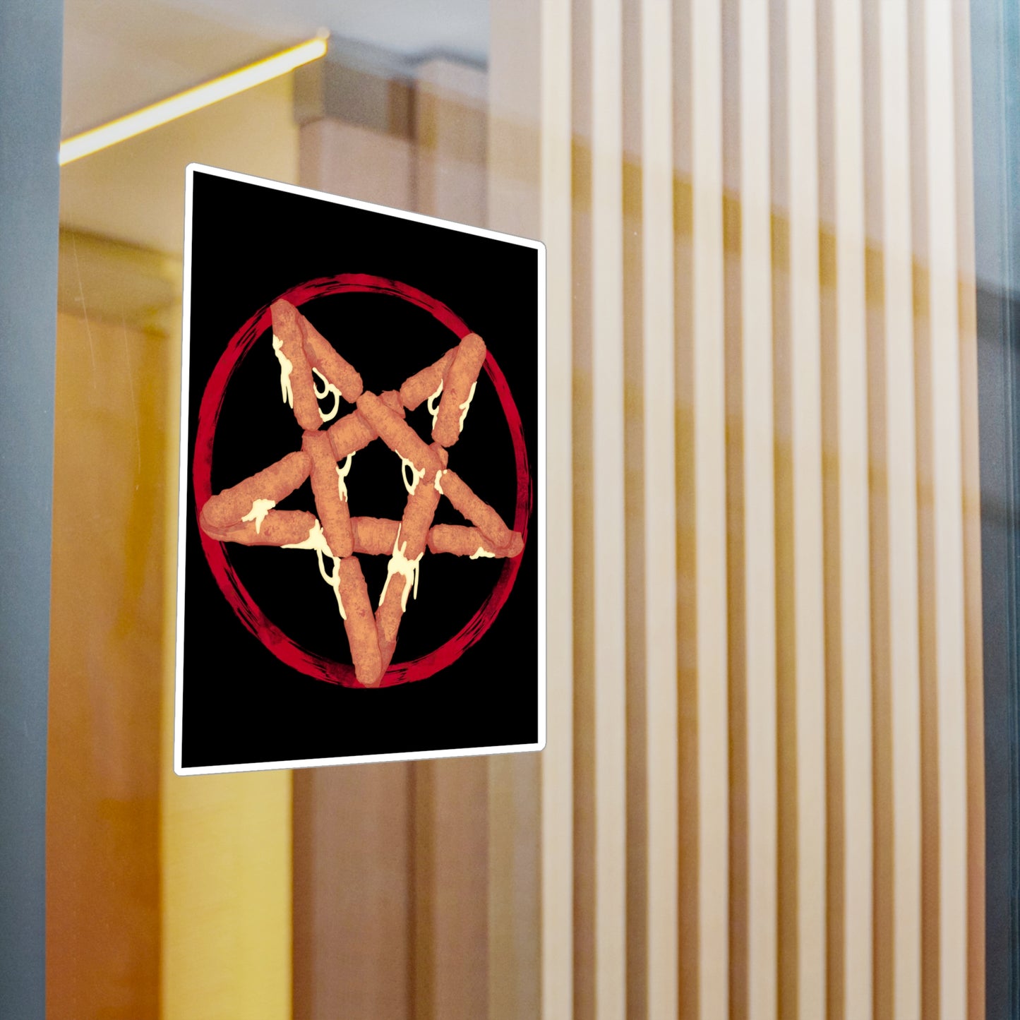 Mozzarella Stick Pentagram Kiss-Cut Vinyl Decal