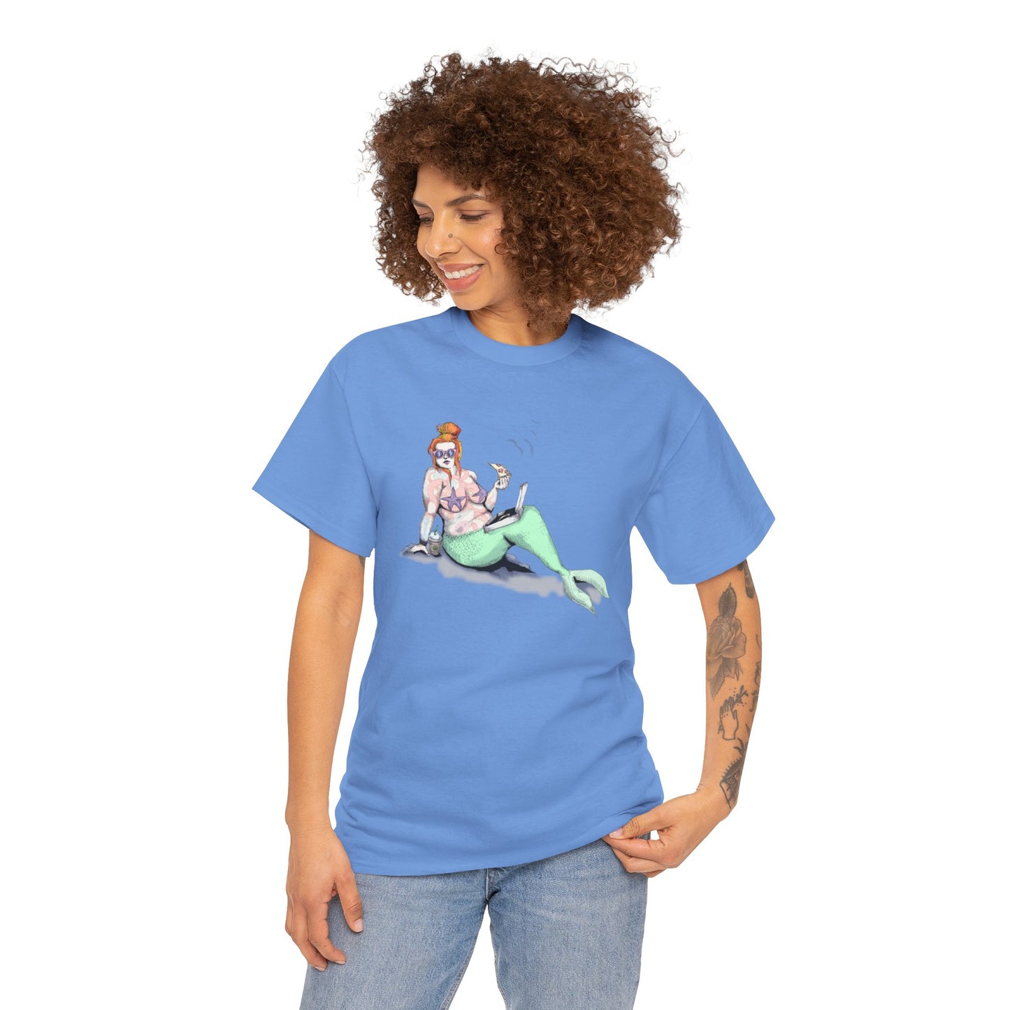 Pizza Mermaid Unisex Heavy Cotton Tee