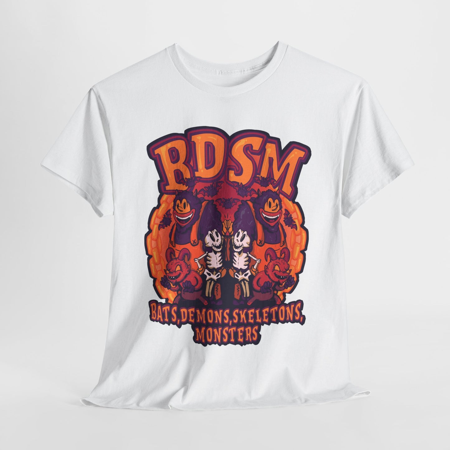 Bats Demons Skeletons Monsters Unisex Heavy Cotton Tee
