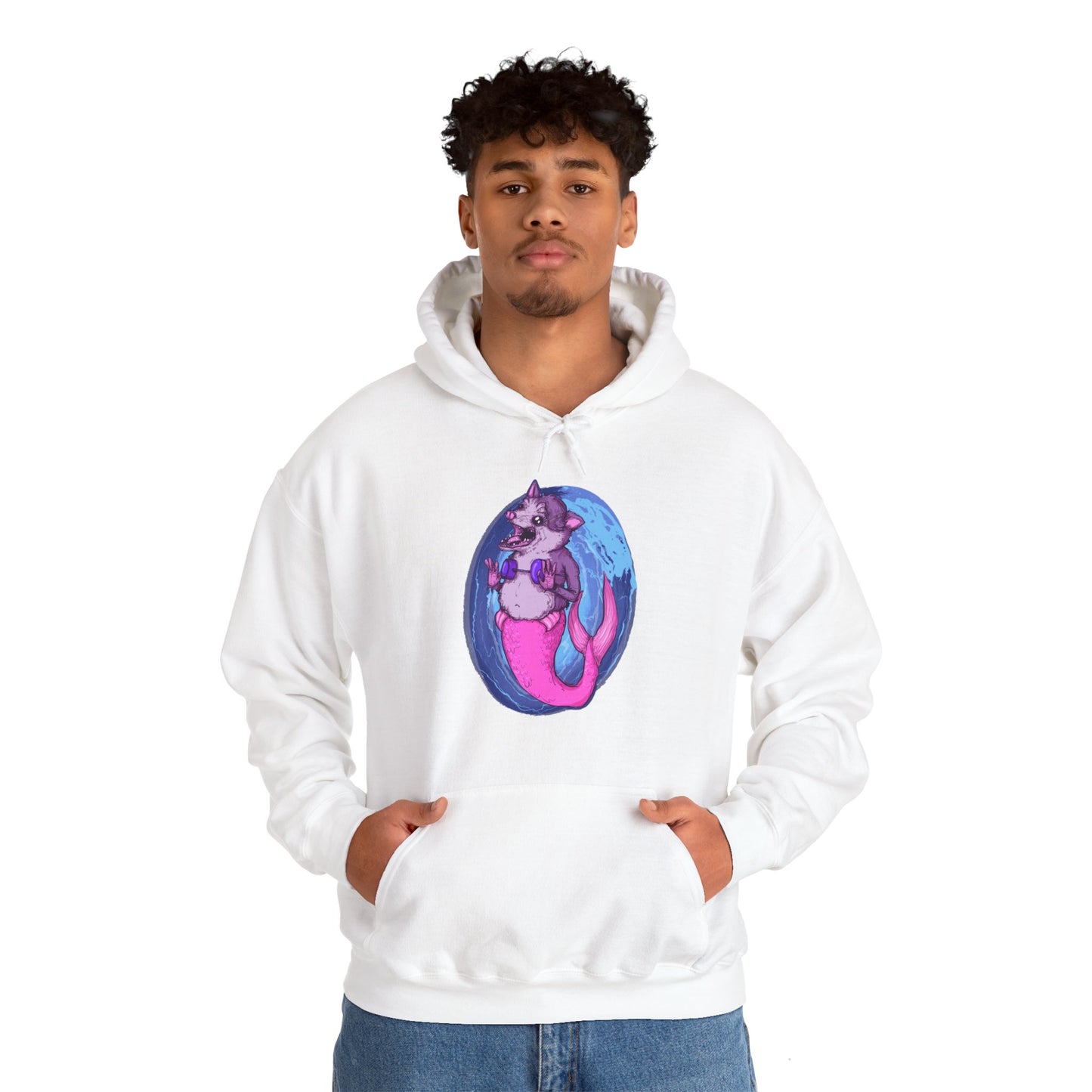 Mermaid Opossum Unisex Heavy Blend Hooded Sweatshirt