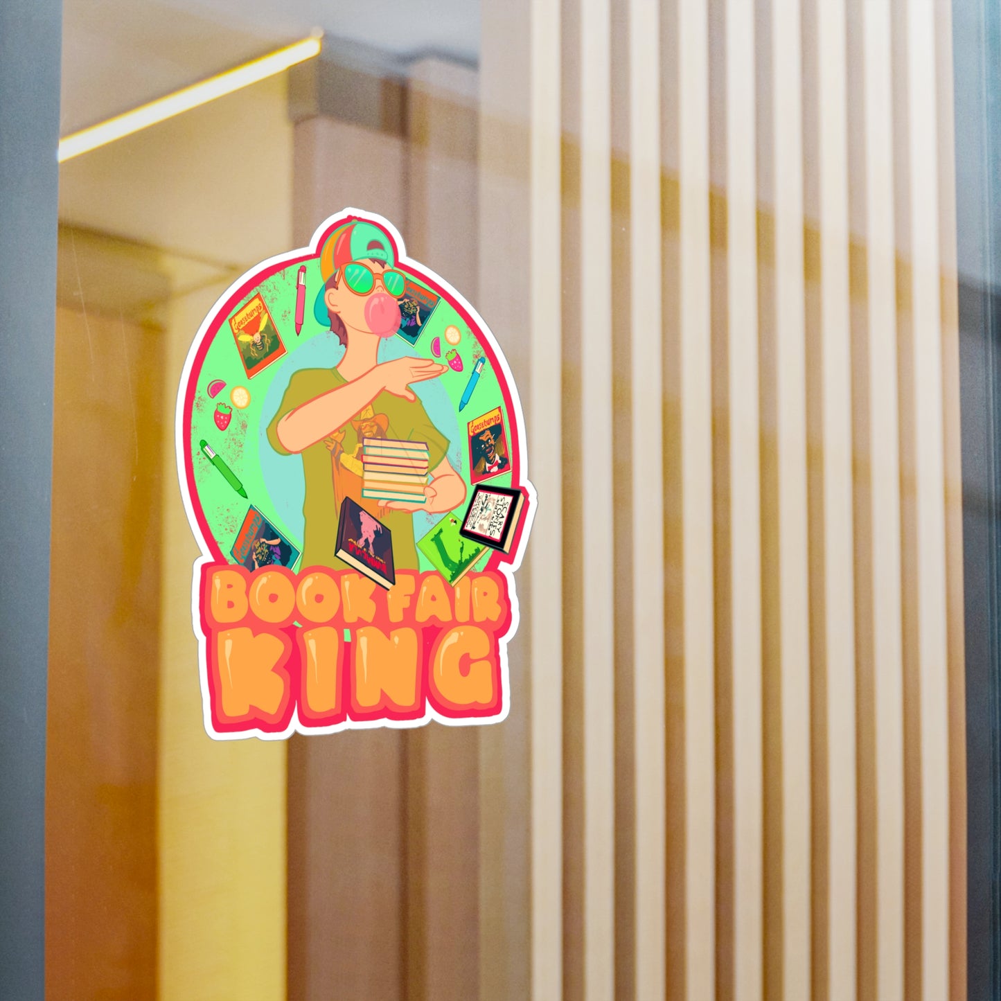 Book Fair King Kiss-Cut Vinyl Decal