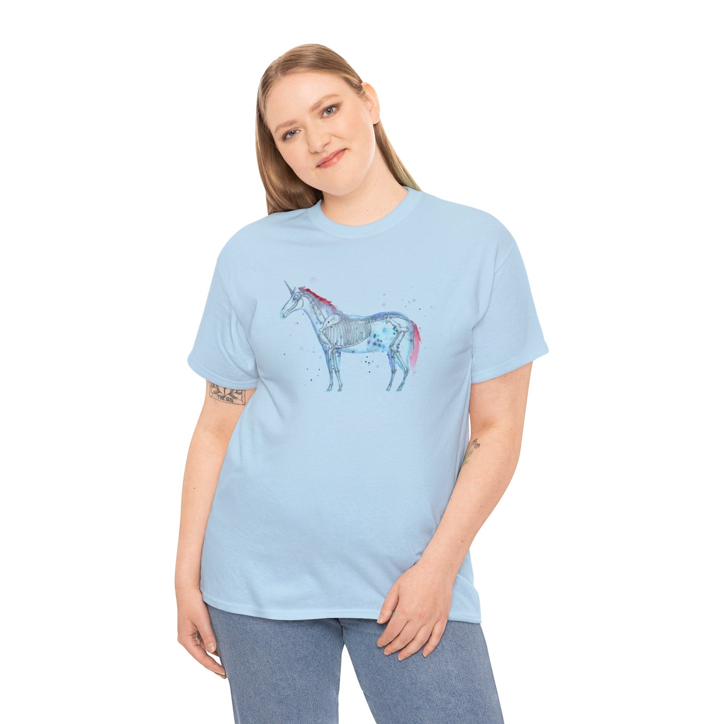 Unicorn Skeleton Unisex Heavy Cotton Tee
