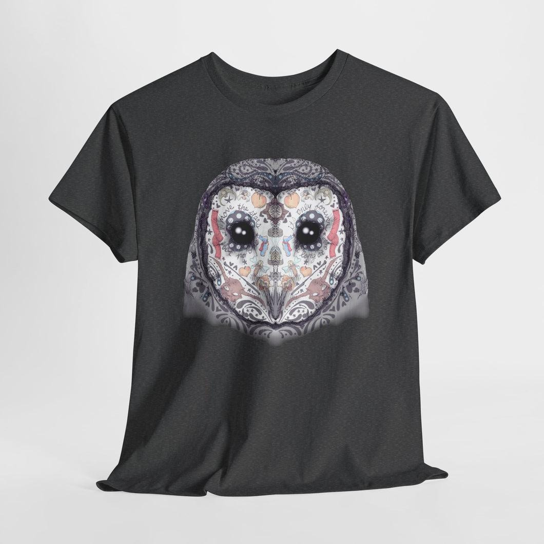 Sugar Skull Owl Unisex Heavy Cotton Tee