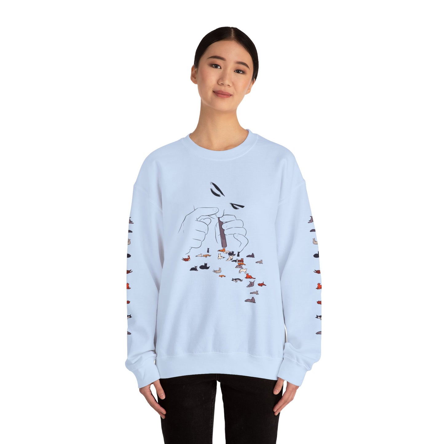 Serotonin Front + Back +Sleeve Print Unisex Heavy Blend Crewneck Sweatshirt
