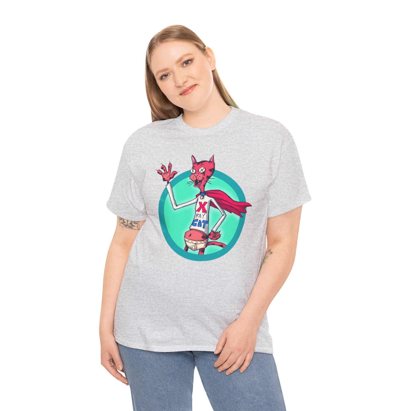 X-Ray Cat Unisex Heavy Cotton Tee