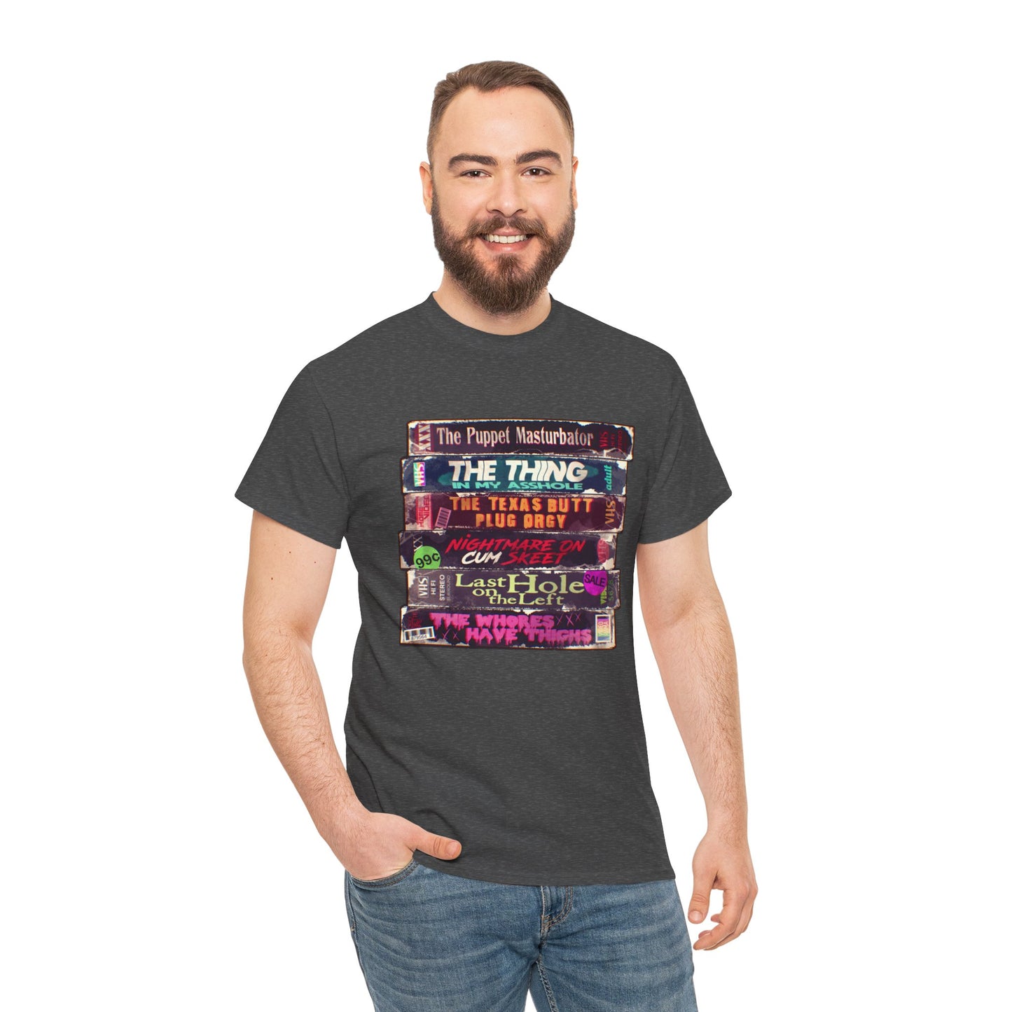 Adult Horror VHS Unisex Heavy Cotton Tee