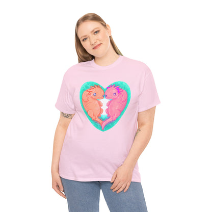 Axolotls In Love Unisex Heavy Cotton Tee
