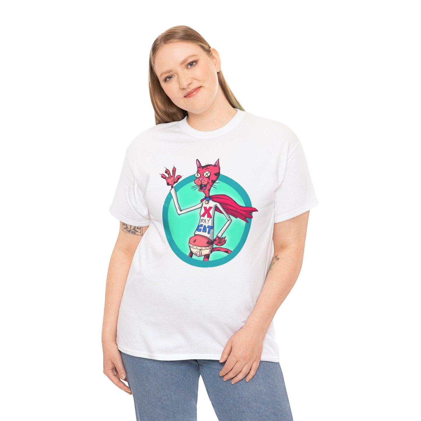 X-Ray Cat Unisex Heavy Cotton Tee