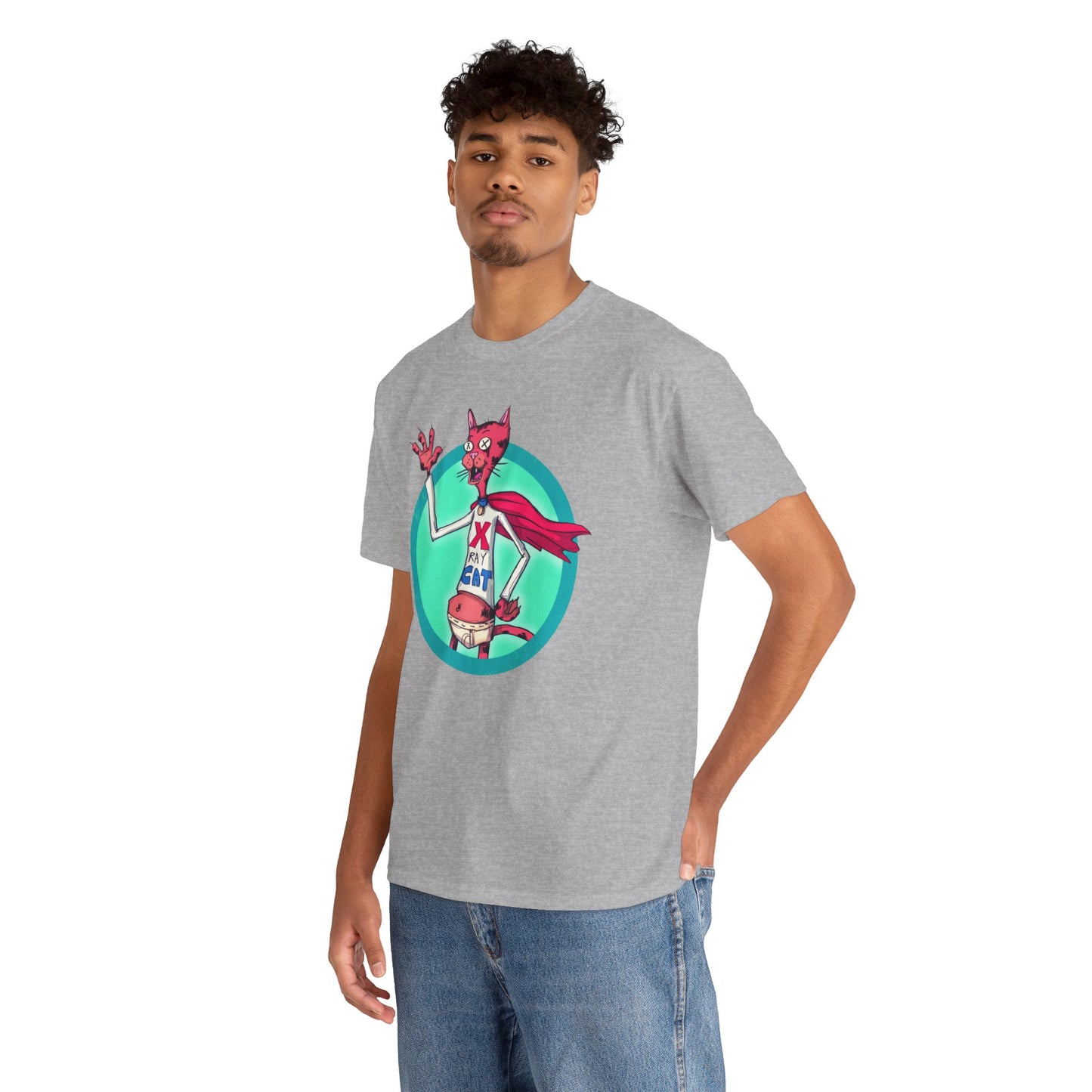 X-Ray Cat Unisex Heavy Cotton Tee