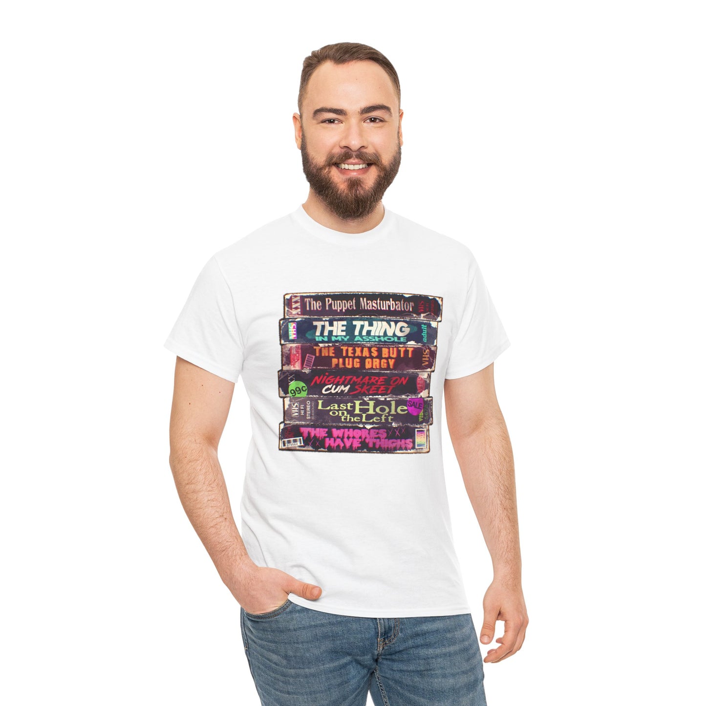 Adult Horror VHS Unisex Heavy Cotton Tee