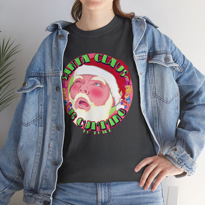 Santa Is Cumming Unisex Heavy Cotton Tee